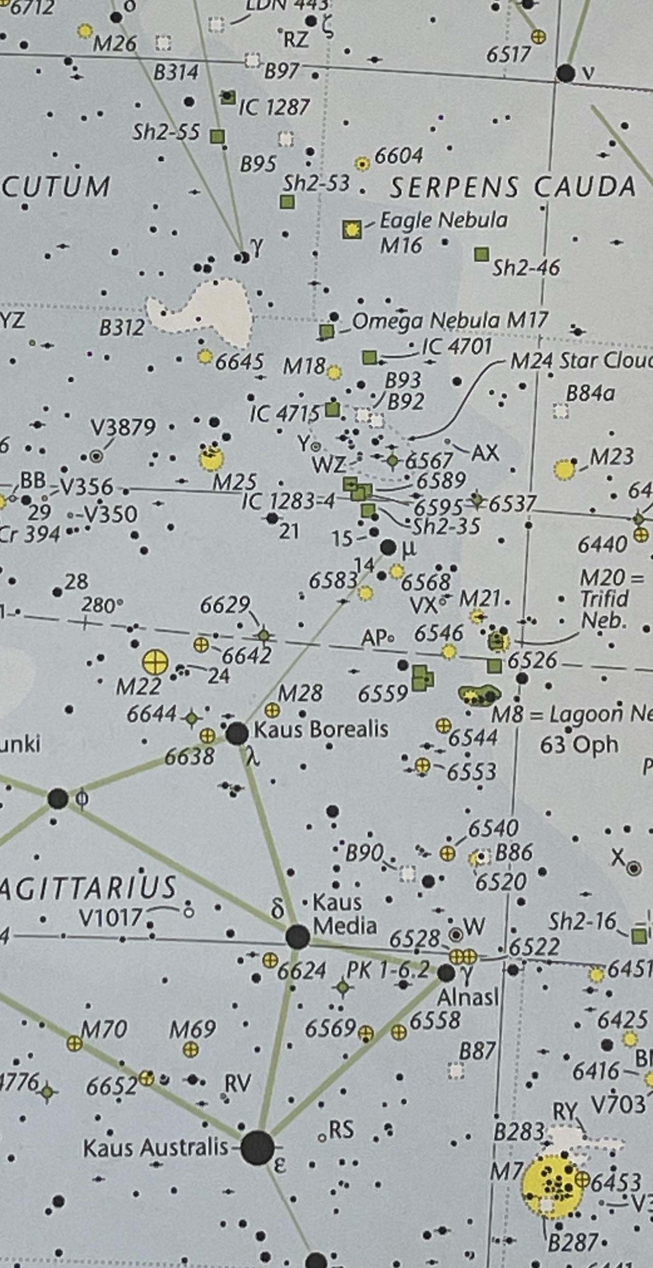 Teapot from the Roger W SinMott's Sky & Telescope's Pocket Sky Atlas